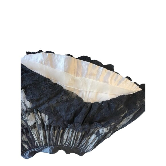 Tara Jarmon Lace Embroidered Circle Skirt Sheer Size 10 Midi Layered Full Skirt - Picture 6 of 11